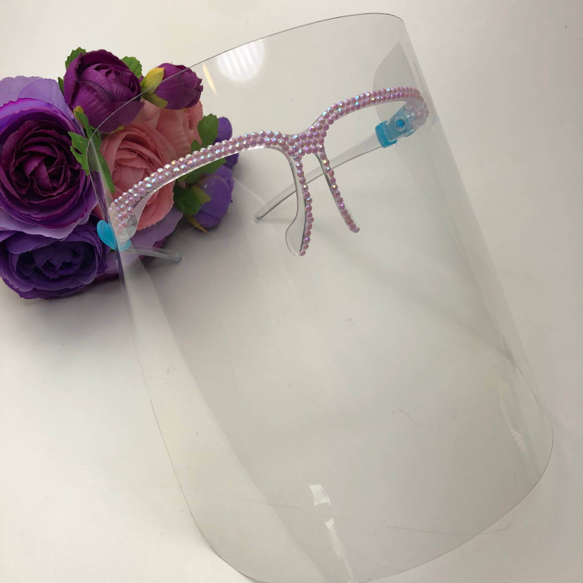 Blinged Lavendel Gesichtsschild Luxus Bedazzled Shields von LuxuryBellaBoutique