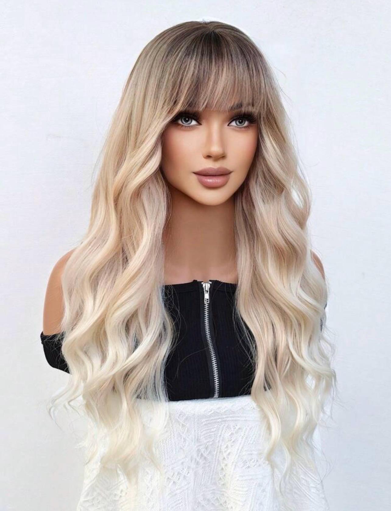 Blonde Balayage Perücke Mit Pony Blonde Balayage Perücke Mit Pony von LuxuryhairOfficial