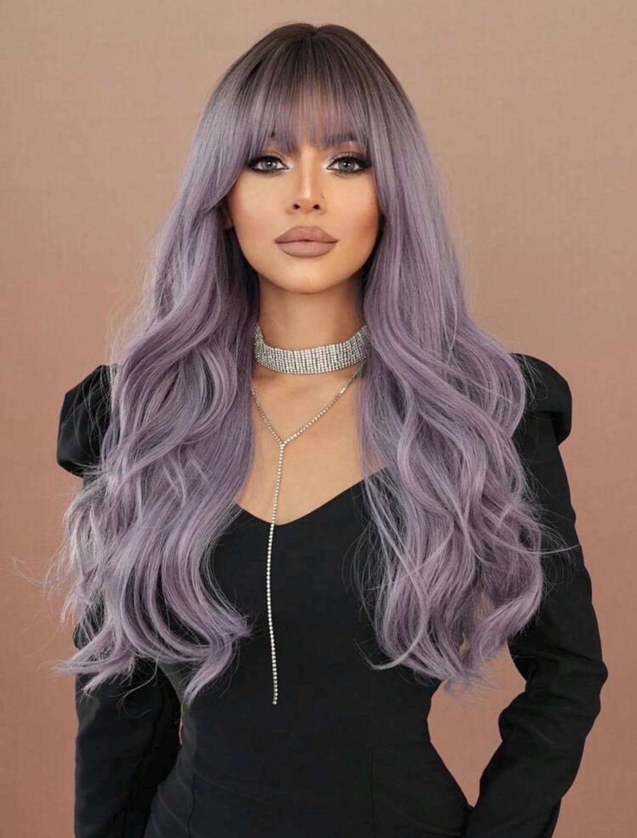 Lila Perücke Mit Pony Lila Perücke Mit Pony von LuxuryhairOfficial