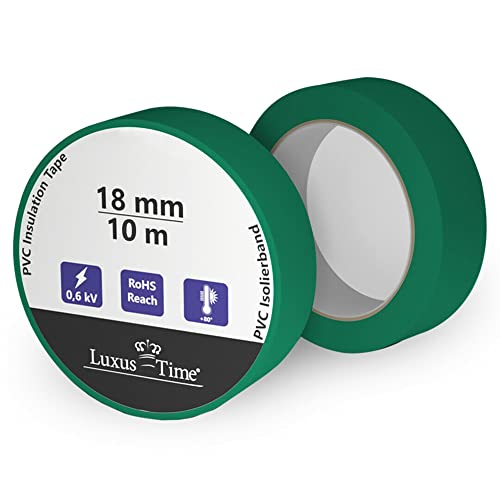 Luxus-Time Tape Isolierband PVC 11m x 18mm Elektro Klebeband in Grün von Luxus-Time
