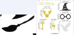 200 Stück Magier Konfetti Zauberer Konfetti Wizard Konfett Magic Theme Geburtstag Party Supplies Glitter Tischdeko Streudeko Schwarz Gold Silber Hochzeit Taufe Festdeko von Luxvara
