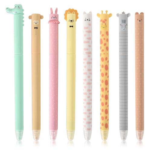 8 Stück Radierbarer Kugelschreiber, 0.7mm Gel Stift Cartoon Löschbarer Stift Kugelschreiber Radierbarer Set für Studenten, Schule Bürobedarf 8 Stück Radierbarer Kugelschreiber, 0.7mm Gel Stift Cartoon Löschbarer Stift Kugelschreiber Radierbarer Set für Studenten, Schule Bürobedarf von Luxvara