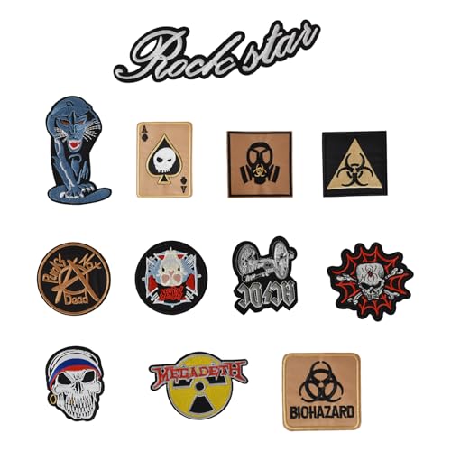Luxvara Bügelflicken, 13 Stück Patches zum Aufbügeln, Flicken zum Aufbügeln, Bestickte Aufnäher Bügel Patches zum Aufnähen oder Aufbügeln auf Kleidung, Jeans, Kleid, Hut, Textilien, DIY-Zubehör von Luxvara