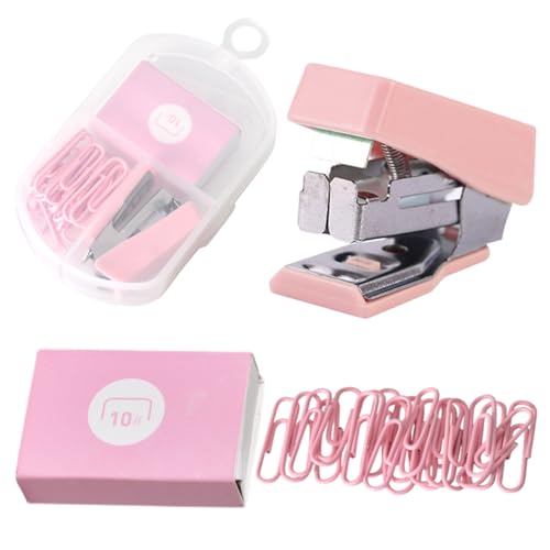 Mini 10# Hefter-Set mit 400 Heftklammern & 20 Büroklammern – Kompakter Reise-Hefter für Kinder, Schule, Büro – Klein, Leicht & Tragbar von Luxvara