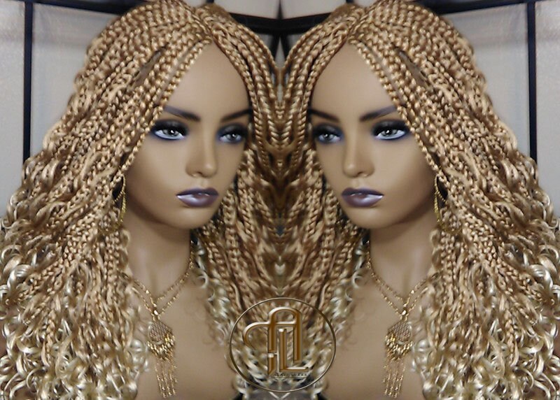 14 in Box Braid Boho Kurze Lockige Perücke Blond 27 613 Mix Ombre Balayage Honig Platin Für Schwarz Weiße Frauen Alopezie 14 in Box Braid Boho Kurze Lockige Perücke Blond 27 613 Mix Ombre Balayage Honig Platin Für Schwarz Weiße Frauen Alopezie von LuxxxStyleBoutique