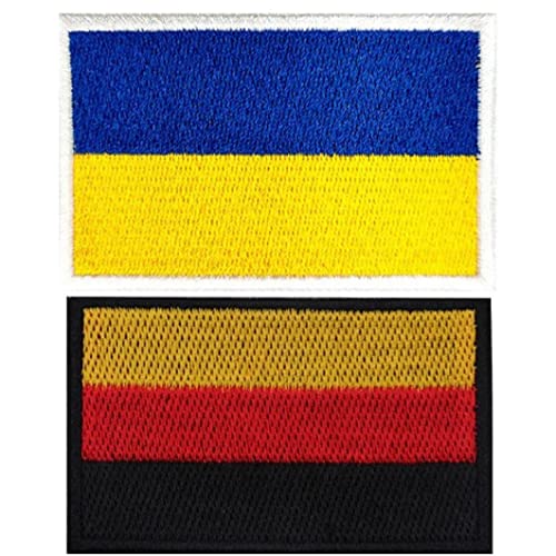 Deutschland Ukraine Flagge Patches 2pcs Gesticktes Eisen Auf Patch Deutsch Ukrainisches Nationales Badge Emblem Hakenschleife Für Hat -bag -rucksack von Luxylei