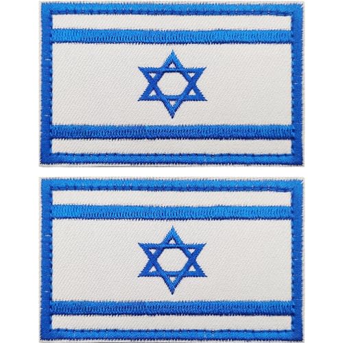 Israel-flaggen-aufnäher, 2 Stück, Israel, Bestickte Moral-aufnäher, Klettverschluss-applikation Für Militäruniform, Tasche, Hut von Luxylei