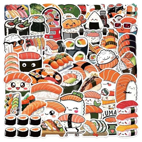 Luxylei 50 Stück Süße Sushi-Cartoon-Graffiti-Aufkleber, Vinyl, Wasserfest, Ästhetisch, DIY-dekor-Aufkleber Für Wasserflasche, Laptop, Skateboard, Telefon, Scrapbooking-Aufkleber Luxylei 50 Stück Süße Sushi-Cartoon-Graffiti-Aufkleber, Vinyl, Wasserfest, Ästhetisch, DIY-dekor-Aufkleber Für Wasserflasche, Laptop, Skateboard, Telefon, Scrapbooking-Aufkleber von Luxylei