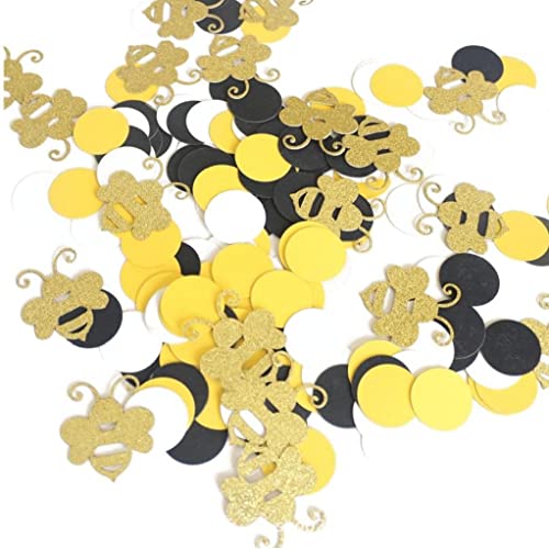 Luxylei Bee Confetti Set 180pcs Gold Glitter Biene Konfetti Gelber Schwarzer Kreis Konfetti Für Bienenmotivparty Babyparty Geburtstagdekoration Luxylei Bee Confetti Set 180pcs Gold Glitter Biene Konfetti Gelber Schwarzer Kreis Konfetti Für Bienenmotivparty Babyparty Geburtstagdekoration von Luxylei