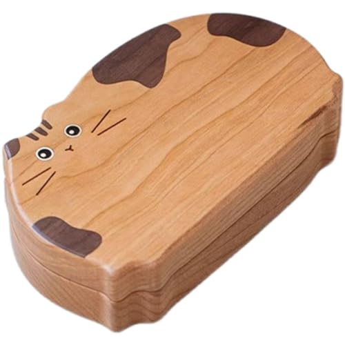 Luxylei Handgefertigte Dekorative Schmuckschatulle Niedlichem Katzen-Design, Schmuck-andenkenbox Aus Holz, Schmuck-Organizer, Schatztruhe, Schmuckhalter Luxylei Handgefertigte Dekorative Schmuckschatulle Niedlichem Katzen-Design, Schmuck-andenkenbox Aus Holz, Schmuck-Organizer, Schatztruhe, Schmuckhalter von Luxylei