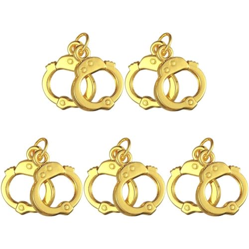 Luxylei Handschellen-Charm-anhänger, 5 Stück, Mini-simulations-Handschellen, Retro-Handschellen-anhänger Für Die Herstellung Von DIY-schmuck, Halsketten Und Armbändern Luxylei Handschellen-Charm-anhänger, 5 Stück, Mini-simulations-Handschellen, Retro-Handschellen-anhänger Für Die Herstellung Von DIY-schmuck, Halsketten Und Armbändern von Luxylei
