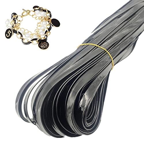Luxylei Lederkettenschnur 5 m Pu-Leder geflochtenes Seil DIY Lederstreifenschnur für Halsketten-Armband-Schmuckherstellung von Luxylei