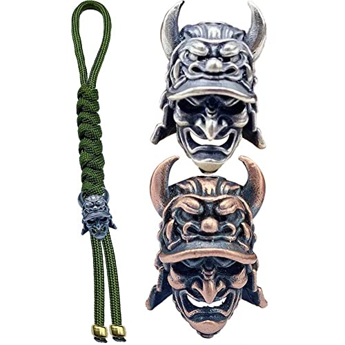 Nase Samurai Helm Messer Perlen Gewebt Paracord Lanyard Anhänger Outdoor EDC Regenschirm Seil Messing DIY Zubehör Nase Samurai Helm Messer Perlen Gewebt Paracord Lanyard Anhänger Outdoor EDC Regenschirm Seil Messing DIY Zubehör von Luxylei
