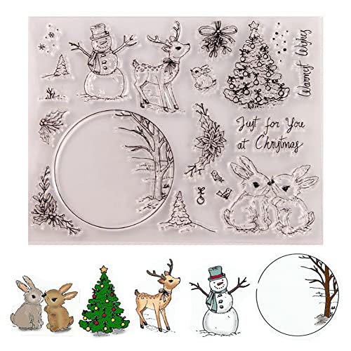 Transparenter Silikonstempel Süßes Hirsch Schneemann Scrapbooking Gummi Stempel Wiederverwendbares Malvorlagen Prägendekoration von Luxylei