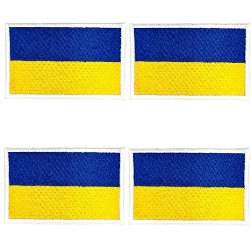 Ukrainische Flagge Patch 4 Stücke Bestickte Applique Eisen Auf Nähen Auf Nationalem Emblem Für Kleidung Hut Rucksäcke Jacken von Luxylei