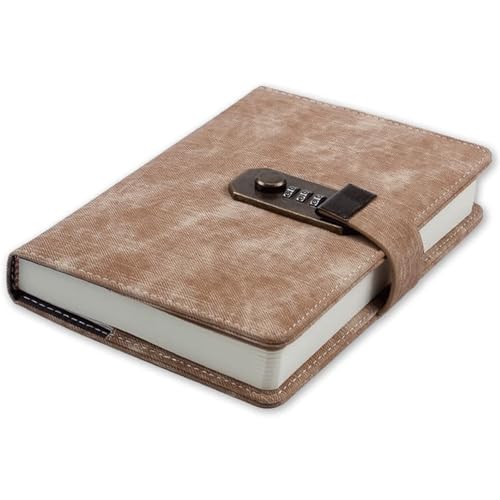 LuysmengEU Notizbuch mit Passwortsperre, Notizbuch-Organizer, persönliches Büro, Reisetagebuch, Tagebuch, DIY-Handbuch for Büro, Klassenzimmer, Reisetagebuch(Apricot,B6) von LuysmengEU