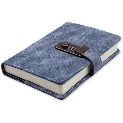 LuysmengEU Notizbuch mit Passwortsperre, Notizbuch-Organizer, persönliches Büro, Reisetagebuch, Tagebuch, DIY-Handbuch for Büro, Klassenzimmer, Reisetagebuch(Blue,B6) von LuysmengEU