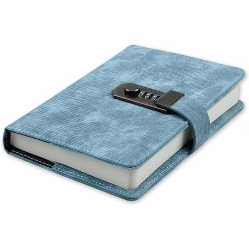 LuysmengEU Notizbuch mit Passwortsperre, Notizbuch-Organizer, persönliches Büro, Reisetagebuch, Tagebuch, DIY-Handbuch for Büro, Klassenzimmer, Reisetagebuch(Cyan,B6) von LuysmengEU
