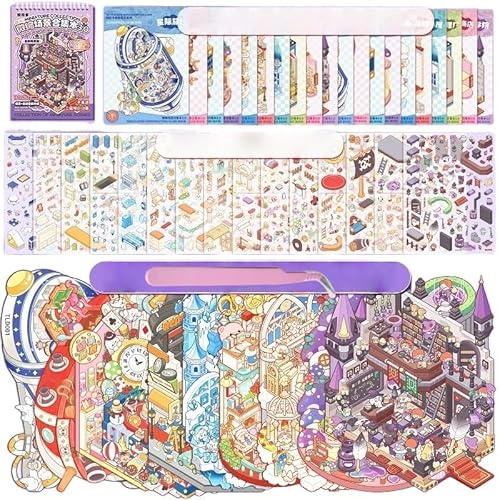10 Sets 3D Miniatur Szene Aufkleber,DIY Haus Aufkleber Therapie für Erwachsene 3D Sticker Scene House Stickers für Erwachsene Kinder Relief Stress Pass die Zeit 10 Sets 3D Miniatur Szene Aufkleber,DIY Haus Aufkleber Therapie für Erwachsene 3D Sticker Scene House Stickers für Erwachsene Kinder Relief Stress Pass die Zeit von Luzhans