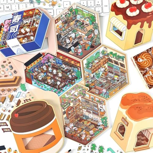 3D House Stickers DIY 3D-Haus Aufkleber Szene Home House Scene Sticker Book,4 Sets Fun DIY Aufkleber Scene,Relief Stress für Erwachsene und Kinder 3D House Stickers DIY 3D-Haus Aufkleber Szene Home House Scene Sticker Book,4 Sets Fun DIY Aufkleber Scene,Relief Stress für Erwachsene und Kinder von Luzhans