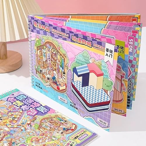 8 Sets DIY Aufkleber Szene Buch für Kinder Erwachsene 3D Sticker Scene DIY 3D Haus Aufkleber Buch Miniatur Szene Sticker Therapie für Erwachsene Stresslinderung Die Zeit 8 Sets DIY Aufkleber Szene Buch für Kinder Erwachsene 3D Sticker Scene DIY 3D Haus Aufkleber Buch Miniatur Szene Sticker Therapie für Erwachsene Stresslinderung Die Zeit von Luzhans
