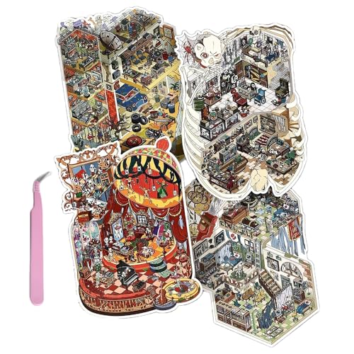 Große Größe 3D Miniatur Szene Aufkleber,4 Sets DIY Haus House Aufkleber Therapie für Erwachsene Niedliche Cartoon 3D Sticker Scene für Erwachsene Kinder Relief Stress Pass die Zeit Große Größe 3D Miniatur Szene Aufkleber,4 Sets DIY Haus House Aufkleber Therapie für Erwachsene Niedliche Cartoon 3D Sticker Scene für Erwachsene Kinder Relief Stress Pass die Zeit von Luzhans