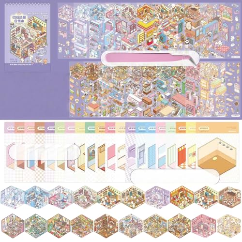 Luzhans 20 Sets 3D House Stickers,3D Sticker Scene,Haus Aufkleber Machen Sie Ihren Eigenen,Sticker Therapy Relief Stress für Erwachsene und Kinder Miniatur Haus Stickers Luzhans 20 Sets 3D House Stickers,3D Sticker Scene,Haus Aufkleber Machen Sie Ihren Eigenen,Sticker Therapy Relief Stress für Erwachsene und Kinder Miniatur Haus Stickers von Luzhans