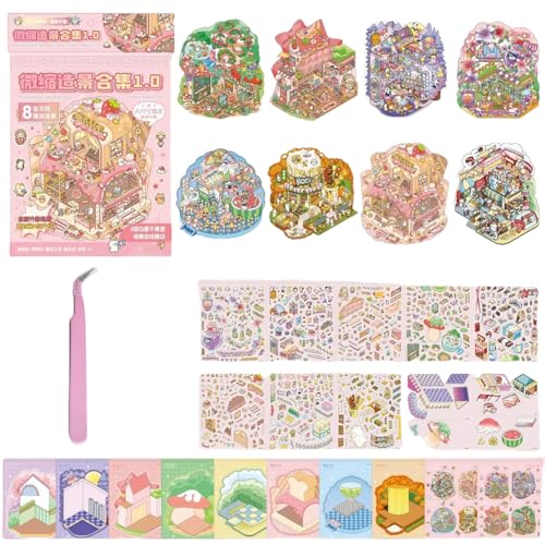 Luzhans 8 Sets Große Größe DIY 3D House Stickers,DIY Haus Aufkleber Stickers Machen Sie Ihren Eigenen,Sticker Therapy Cute 3D Scene Sticker Set mit Pinzetten Relief Stress für Erwachsene und Kinder Luzhans 8 Sets Große Größe DIY 3D House Stickers,DIY Haus Aufkleber Stickers Machen Sie Ihren Eigenen,Sticker Therapy Cute 3D Scene Sticker Set mit Pinzetten Relief Stress für Erwachsene und Kinder von Luzhans