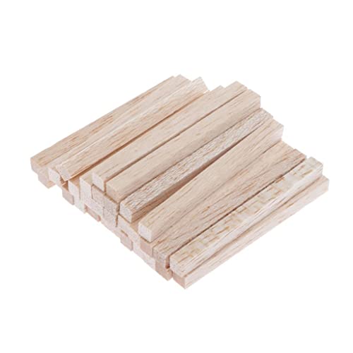 30 Stück unlackierte Balsaholz-Stäbchen für Modellbau und Handwerk, Holzbearbeitung, DIY-Zubehör, 5 x 5 mm Querschnitt, Heimdekoration – 60 x 5 x 5 mm von Luzhengyang