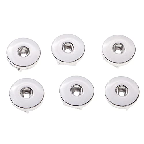 6 Stück Druckknöpfe zum Basteln und zur Schmuckherstellung – Anhänger aus Zinklegierung für DIY-Armbänder, Halsketten und mehr – Silber, 2 cm von Luzhengyang