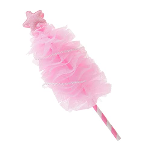 Festlicher rosa Tüll glänzender Stern Weihnachtsbaum Tortenaufsatz Mittelstück – atemberaubende Dekoration für Weihnachten, Hochzeiten, Partys – Kuchenspieße für Bäckereizubehör – für Weihnachten von Luzhengyang
