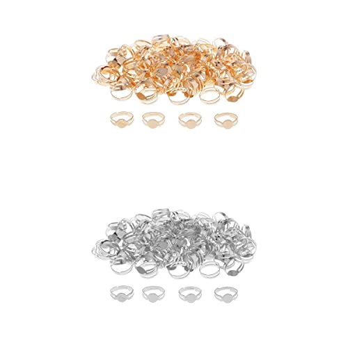 Luzhengyang 200 Stück verstellbare Bodenrohlinge mit 8 mm flachem Pad – DIY-Schmuckherstellung, Material für Männer und Frauen, goldene und silberne Rohlinge Cabochon-Lünette Luzhengyang 200 Stück verstellbare Bodenrohlinge mit 8 mm flachem Pad – DIY-Schmuckherstellung, Material für Männer und Frauen, goldene und silberne Rohlinge Cabochon-Lünette von Luzhengyang