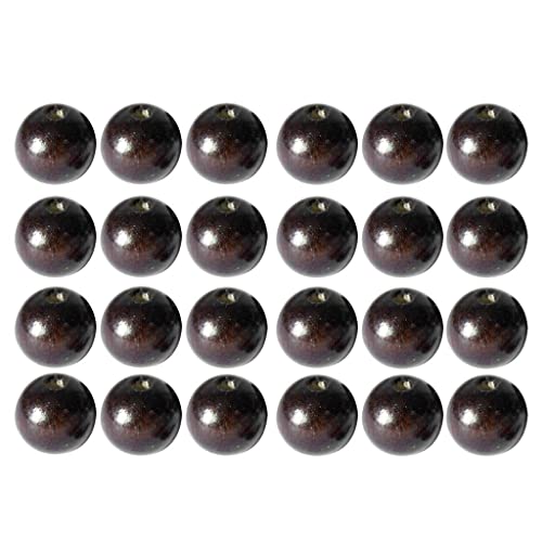 Luzhengyang 50 Stück bemalte runde Holzperlen, DIY-Schmuckherstellung, Holzperlen für Armbänder und Halsketten, dunkler Kaffee, 16 mm von Luzhengyang