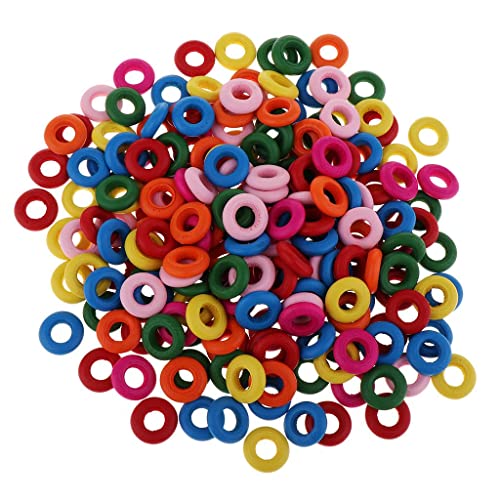 Luzhengyang Bunte Holzkreise, Anhänger, Ringverbinder für DIY-Halsketten, Schmuck, Basteldekoration, 200 Stück, runde Holzringe, bemalte Holzanhänger, Schlüsselanhänger und – 1,5 cm, 200 Stück von Luzhengyang