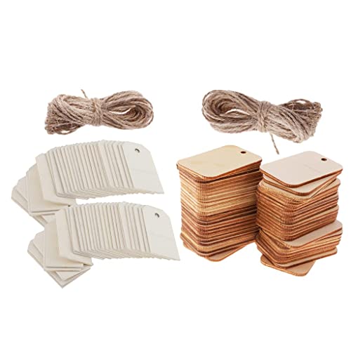 Luzhengyang Geschenkanhänger zum Aufhängen, Natur/Weiß, blanko, Holz, 200 Stück – DIY Handwerk Ornamente für Hochzeit, Party und Weihnachtsdekorationen von Luzhengyang