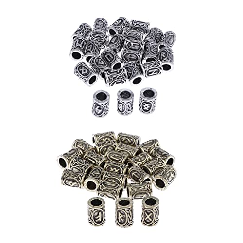 Luzhengyang Nordische Wikingerhaarperlen, DIY-Zubehör zur Herstellung von Halsketten, Armbändern, Metallperlen für Bart und Haar, 48 Stück Luzhengyang Nordische Wikingerhaarperlen, DIY-Zubehör zur Herstellung von Halsketten, Armbändern, Metallperlen für Bart und Haar, 48 Stück von Luzhengyang