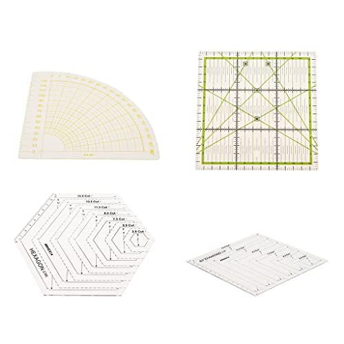 Professionelles Set mit 4 Quilt-Linealen, Diamant- und Rautenvorlagen, zum Nähen, Basteln und Quilten von Luzhengyang