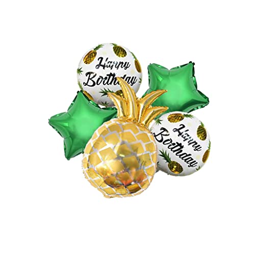 Tropical Party 5 Happy Birthday Star Folien-Heliumballon-Set - Hawaiianische Luau-Dekorationen von Luzhengyang