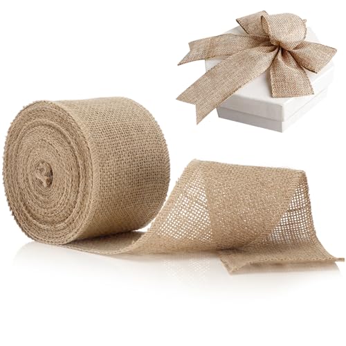 10M Juteband, Vintage Geschenkband, Sackleinen Band, 8cm Dekoband Jute, Wrapping Crafts Geschenk band, Kreative Hochzeits-Ostern-Bänder für DIY Handwerk Verpackung, Hochzeitdeko Dekoband von Luziyun