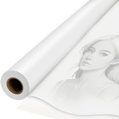 LUZIYUN 50m x 40cm Transparentpapier Rolle,26g/m² Seidenpapier Skizzenrolle,Tracing Paper für Zeichnen,Skizzieren,Schnittmusterpapier,Architektenpapier,Malpapier Rolle für Verpacken und Ostergeschenke von Luziyun
