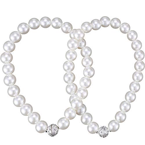 Lvcky 2 Stück weiße Perlen, magnetische Vorhang-Clips, einfacher und eleganter moderner Stil, für die meisten Vorhänge geeignet von Lvcky