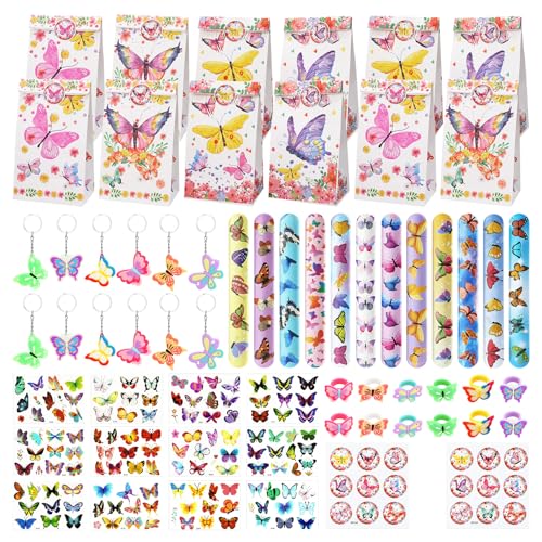 Lvefyti Schmetterling Party Mitgebsel Kindergeburtstag Mädchen Geschenke, Schmetterling Geburtstagstüten Schnapparmband Tattoos Aufkleber, Ring Schmetterling Schlüsselanhänger Lvefyti Schmetterling Party Mitgebsel Kindergeburtstag Mädchen Geschenke, Schmetterling Geburtstagstüten Schnapparmband Tattoos Aufkleber, Ring Schmetterling Schlüsselanhänger von Lvefyti