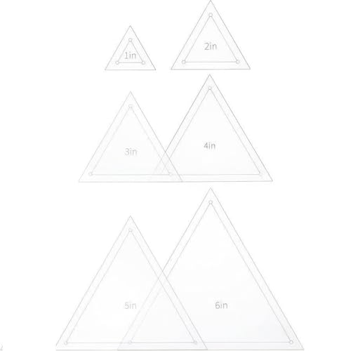 Acryl-Quilt-Vorlagen, 6-teiliges Set (1/2/3/4/5/15,2 cm Dreiecke), Quilt-Lineal zum Nähen, Basteln von Lveofielygi