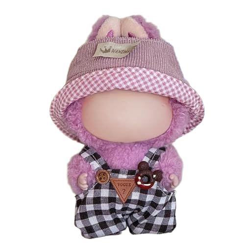 Lvguang 17cm La-bu Monster Puppen Kleidung Geschenkset - Wechselbares Outfit mit Mütze für 16-18cm Plüschtiere von Lvguang