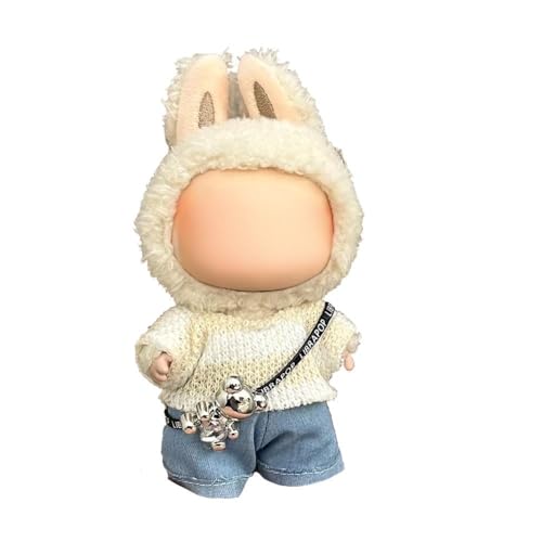 Lvguang 17cm La-bu Weihnachts Kleidung für Monster Puppen - Wechselbares Plüschtier Kostüm mit Hut, Perfekt 17cm von Lvguang