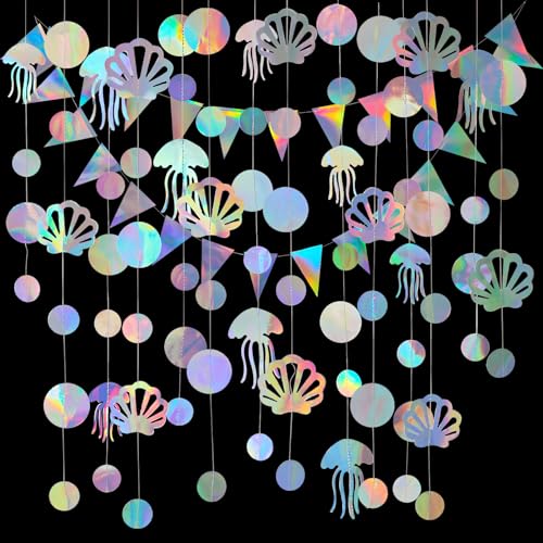 Lvjkes 3 Stück Set Papier Girlande Holographisch Phantomfarbe, Quallen und Muscheln Girlande, Dreieck Flags hängende Girlande für Party deko, Hochzeit, Geburtstagsgirlande Lvjkes 3 Stück Set Papier Girlande Holographisch Phantomfarbe, Quallen und Muscheln Girlande, Dreieck Flags hängende Girlande für Party deko, Hochzeit, Geburtstagsgirlande von Lvjkes