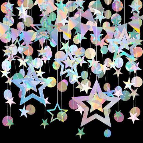 Lvjkes 5 Stück Set Papier Girlande Holographisch Phantomfarbe, Kreise und Pentagramme, Dreieck Flags hängende Girlande für Party deko, Hochzeit, Geburtstagsgirlande Lvjkes 5 Stück Set Papier Girlande Holographisch Phantomfarbe, Kreise und Pentagramme, Dreieck Flags hängende Girlande für Party deko, Hochzeit, Geburtstagsgirlande von Lvjkes
