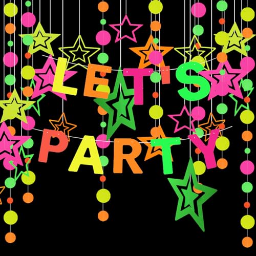 Lvjkes Neon Party deko,Lets-Party-Papiergirlande,4.5m Scheiben-Papiergirlande,7Stk Neon-Papiergirlande mit fünfzackigen Sternen,geeignet für Geburtstage,Hochzeiten und Babyparty-Partyzubehör Lvjkes Neon Party deko,Lets-Party-Papiergirlande,4.5m Scheiben-Papiergirlande,7Stk Neon-Papiergirlande mit fünfzackigen Sternen,geeignet für Geburtstage,Hochzeiten und Babyparty-Partyzubehör von Lvjkes
