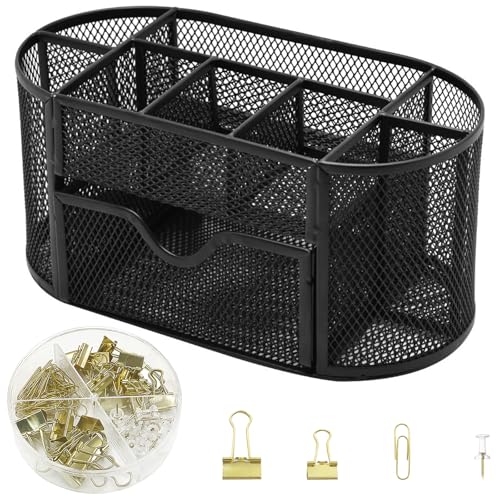 Lvjkes Netz Schreibtisch Organizer, Multifunktionaler Schreibtisch-organizer mit 9 Fächer und Büroklammer 4-in-1-Set, Voluminös für Grundschulkinder, Studenten oder Büroangestellte (Metall Schwarz) Lvjkes Netz Schreibtisch Organizer, Multifunktionaler Schreibtisch-organizer mit 9 Fächer und Büroklammer 4-in-1-Set, Voluminös für Grundschulkinder, Studenten oder Büroangestellte (Metall Schwarz) von Lvjkes