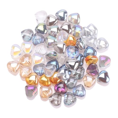Lwaviwer 100 Stück Herzperlen, Glaskristallperlen, 8 mm, Abstandshalter, kleine herzförmige Perlen für Schmuckherstellung, Armband, DIY, Handwerk von Lwaviwer
